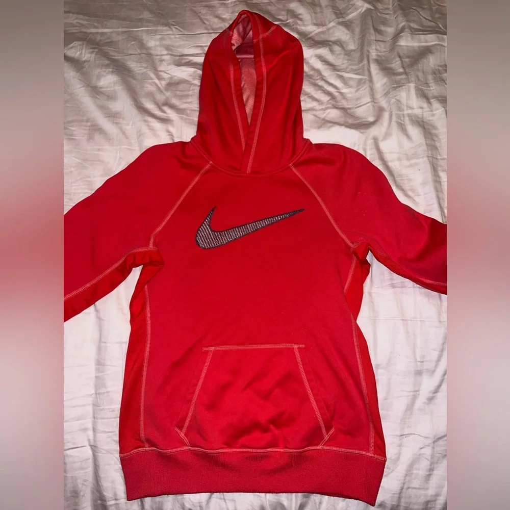 Nike Red & Black Logo Hoodie Size S